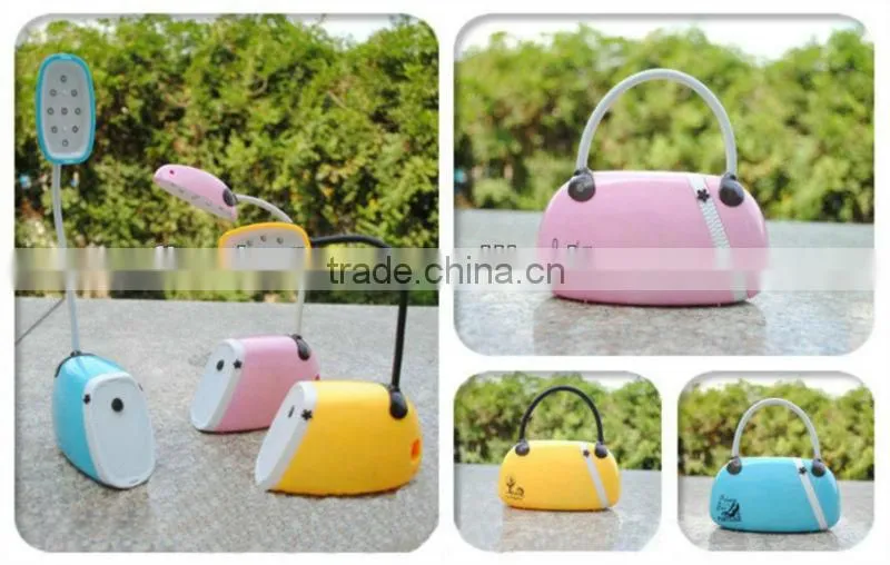Hot sale,fashionable handbag shape folding led desk lamp,recharge desk lamp