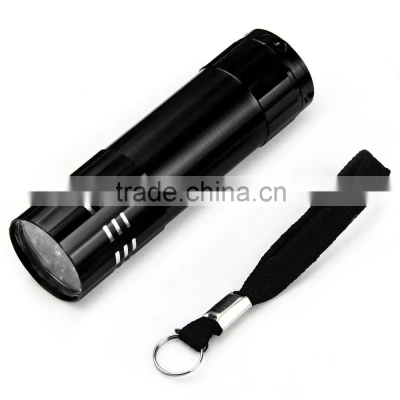Mini 9 LED flashlight 4 colors Torch flashlight for AAA battery mini Pocket Torch Portable Flash Torch Lamps