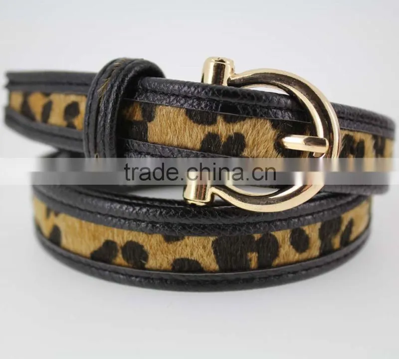 NEW Casual PU belt for fashion dress with PU faux fur leather China factory wasit belt for lady