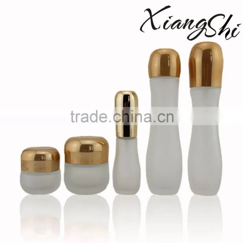 frosted cosmetics cream glass bottles and jars