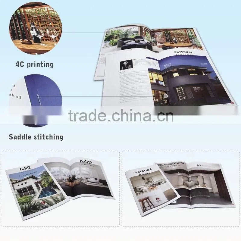 custom colorful brochure/catalog magazine book printing