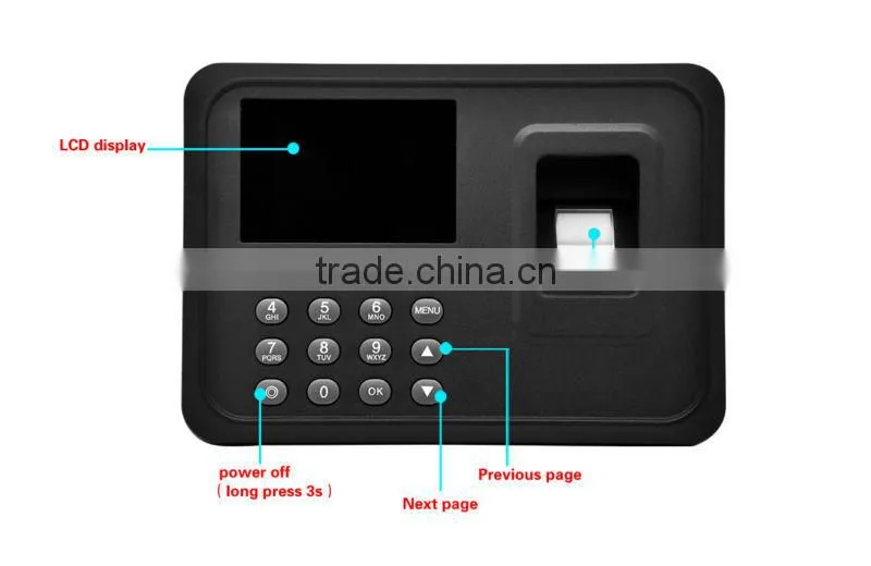 Cheapest Model fingerprint biometric time attendance system A6