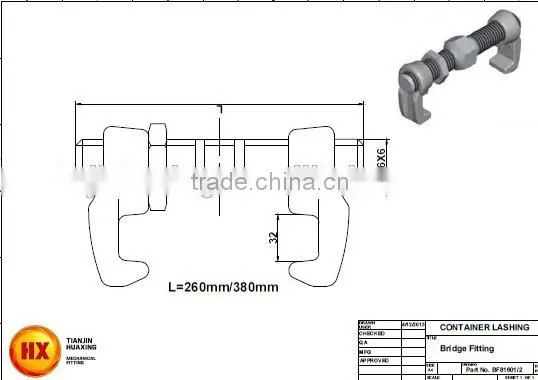 Shipping Container Parts 380mm length Screw bridge fitting