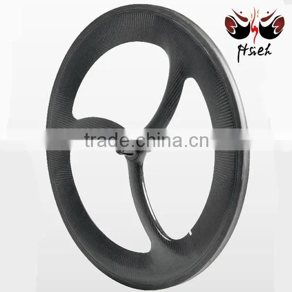 High quality 700c 3 spoke wheel tubular, light bicycle tri spoke wheel road/track version