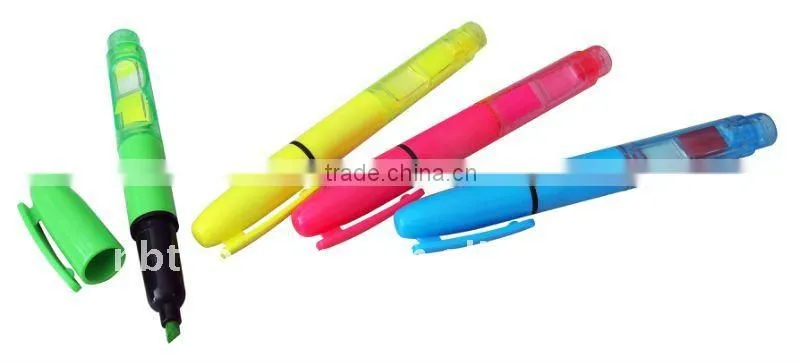 Figurine highlighter with clip and memo