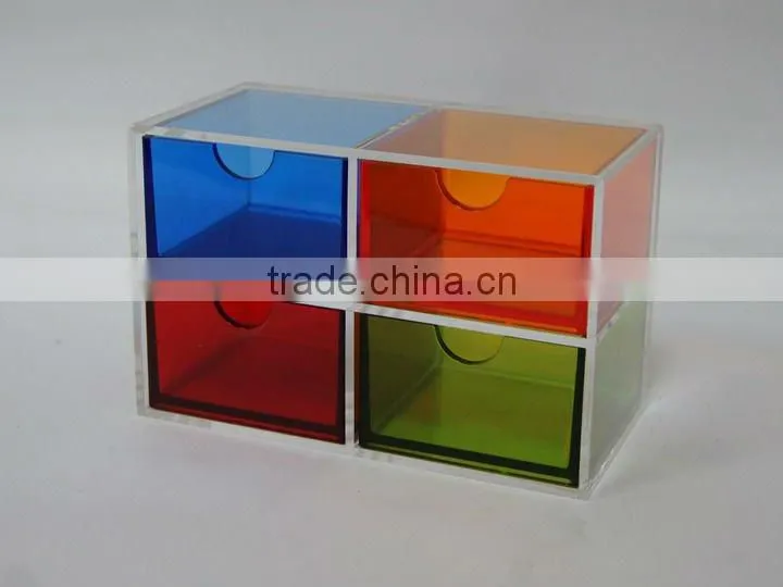Acrylic Jewelry & Cosmetic Storage Box w 4 Drawers (Case/Organizer)