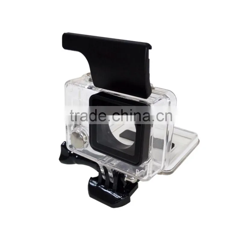 Telesin new arrival waterproof plastic housing case for Go pro Hero3+/4, Transparent color