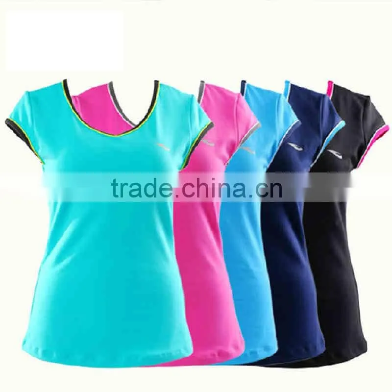 Custom 92% Supplex 8% Lycra Dri Fit Fitness Shirts for Women Wholesale