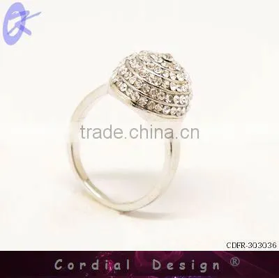 2013 Fashion Jewelry New Product Cheap Rhinestone Spherical Ring