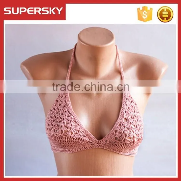 C628 New ladies hand crochet bikini top