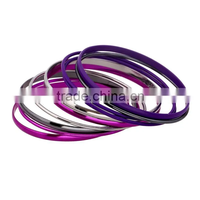 Free sample new design simple multi color stainless steel bracelet set