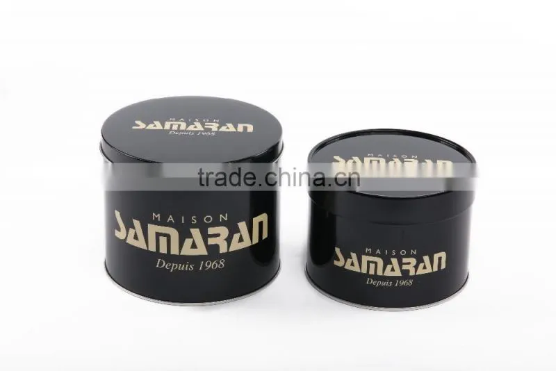 2016 New Customized Round Tea Tin Box, Black Tin Cans Made in China