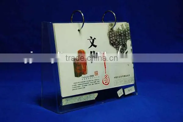 Customized clear acrylic desk calendar stand