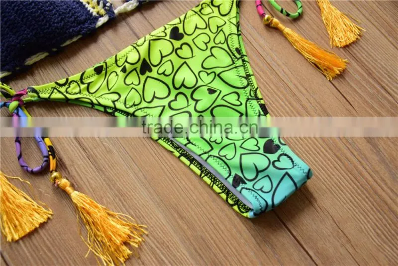 summer sexy girl handmade crochet bikini, crochet knitted bikini pure hand