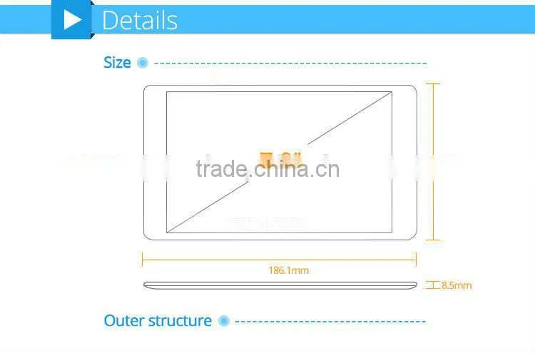 3500mAh powerful li-battery octa core android 7" tablet