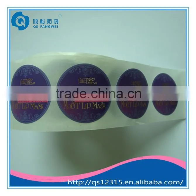 custom glossy self adhesive label on roll