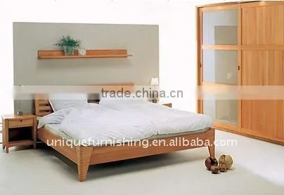 hot sale new natural wood double hotel beds hotel furnitureHB-03