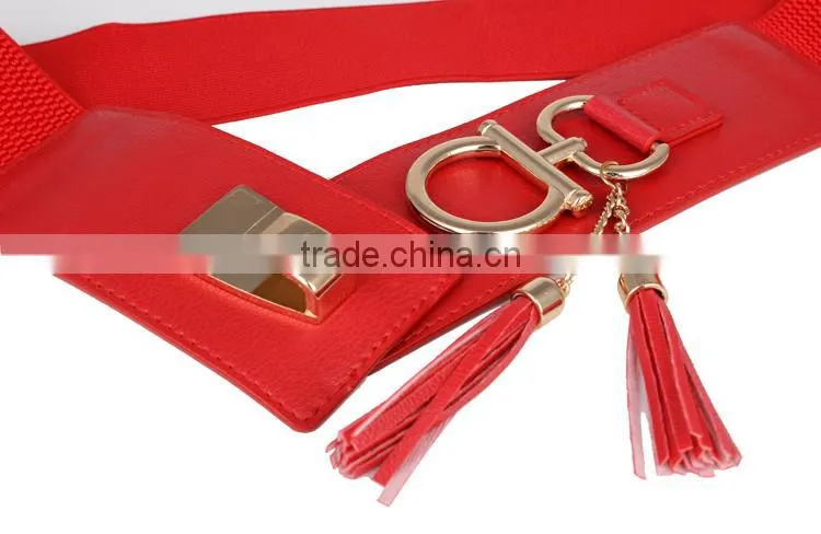 2015 New Red Tassels Elastic Lady Waistband SWF-W15062903