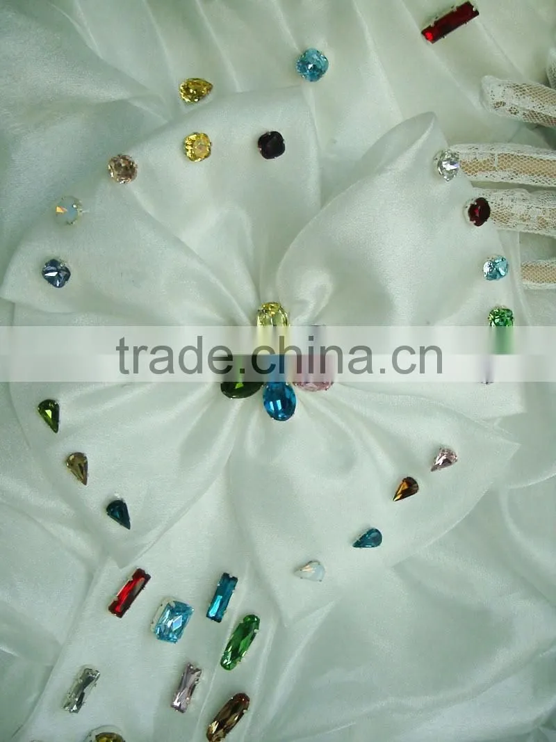 jonquil color 6*18mm rectangle shape sew on crystals/glass with holes flat back rhinestone