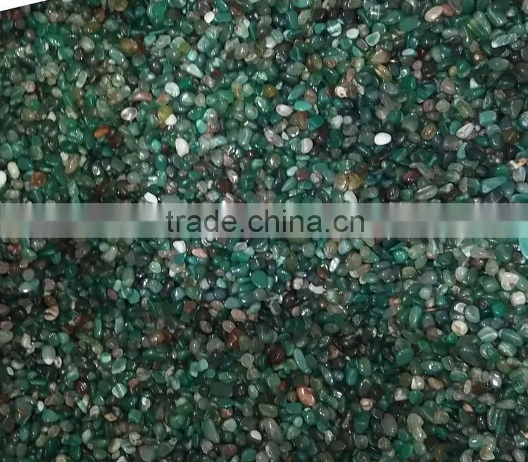 wholesale Natural crystal gravel green agate crushed tumbled stone for home decor