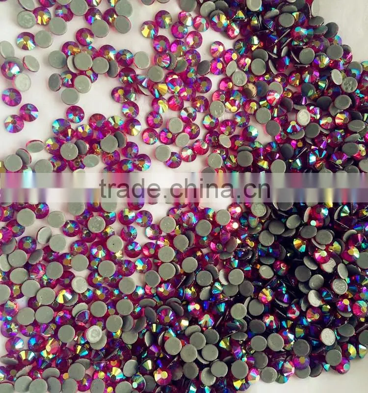 full colors and sizes good price super quality fuschia AB clothing hotfix rhinestone