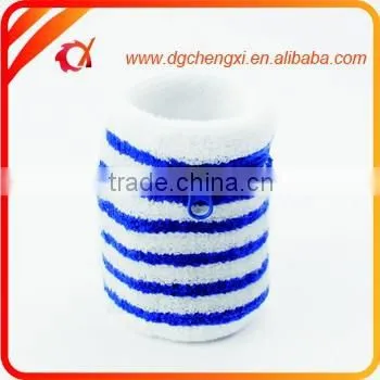 cotton zipper wristband sweatband with zipper pocket