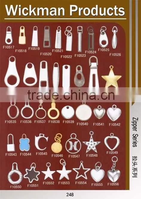 Customed logo designer bag zipper sliders