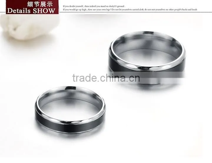 KSTONE Fashion jewelry stainless steel ring black couples rings