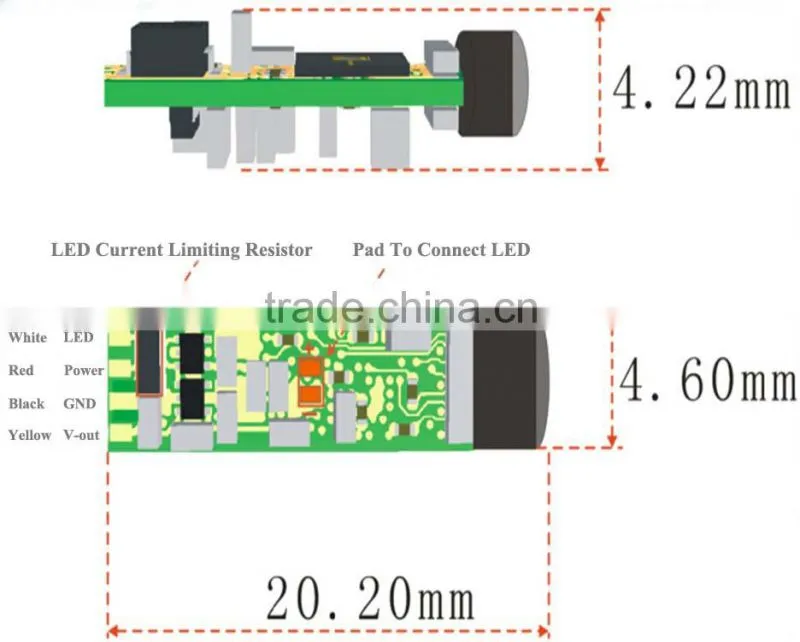 Tiny camera module for fish camera and underwater camera