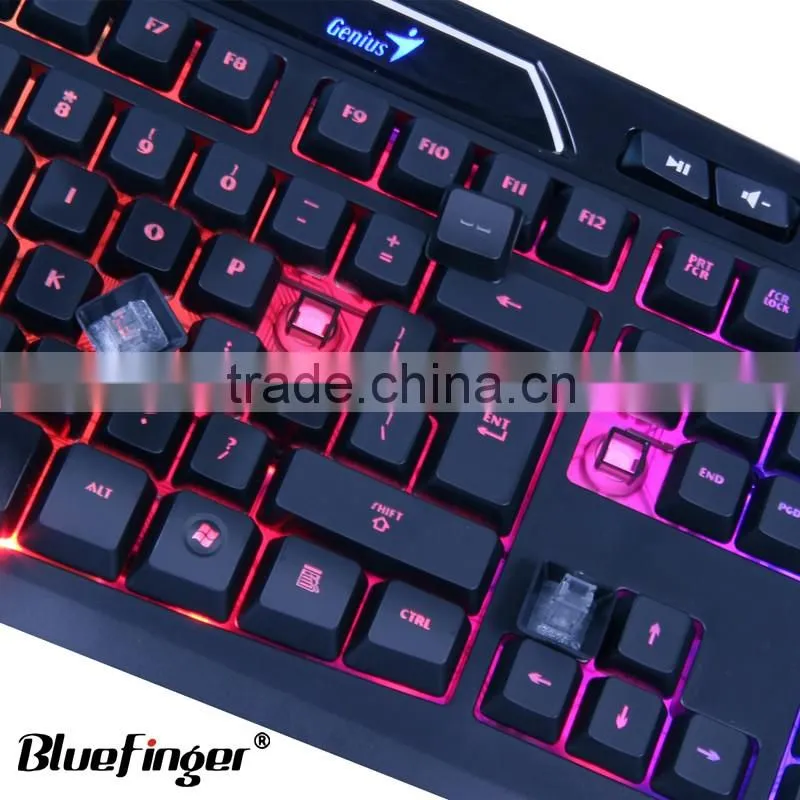 Rainbow backlit USB wired computer keyboard