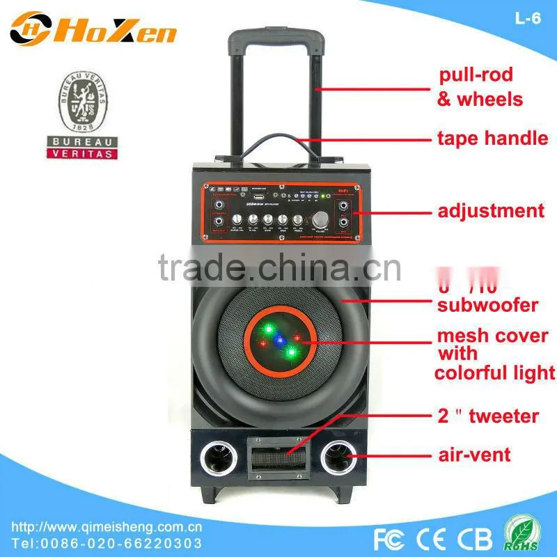 2013 latest fashionable professional portable speaker with USB/SD/FM/ rechargeble battery /Remote control