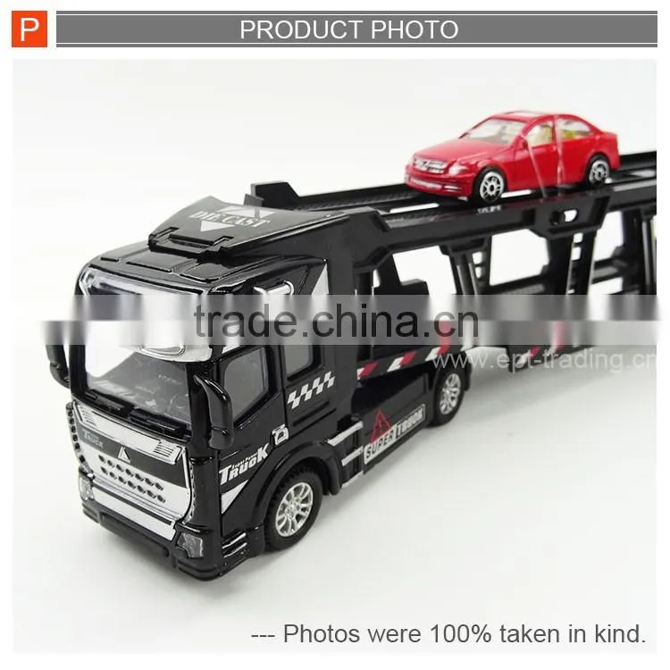 Collection metal car pull back diecast container truck toy