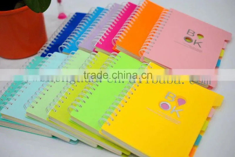 factory newly design colorful cheap paper note book/pp cover book