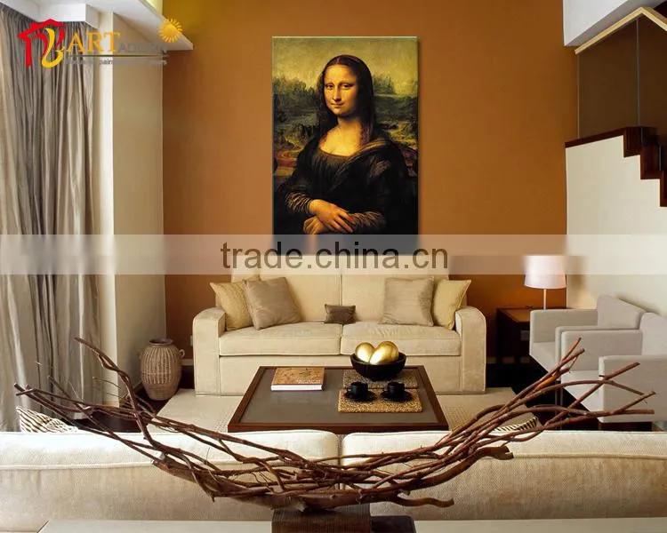Frameless famous Mona Lisa canvas decorative painting