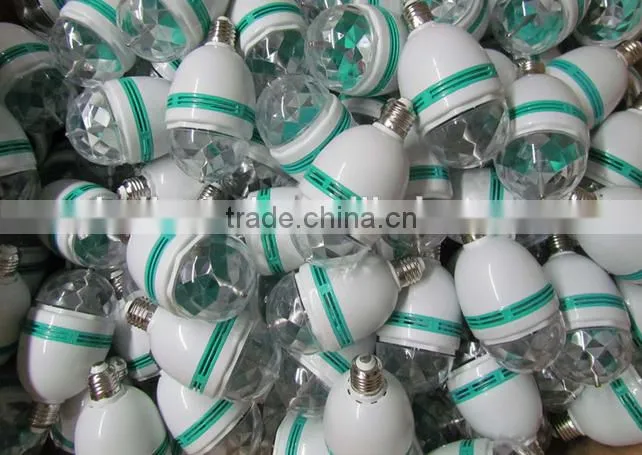 cheap price B22 E27 3w rgb rotating disco bulb