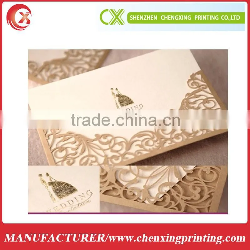 laser cut invitation card with custom logo printing