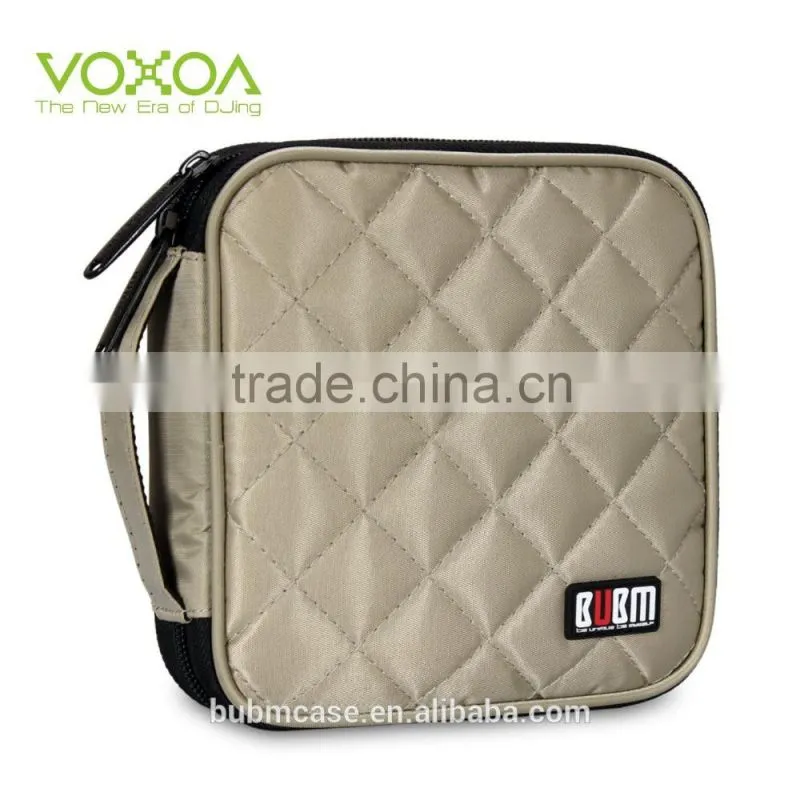 Khaki 32 Capacity 230D Space Twill PVC Fabric DVD Case CD Holder personalized cd case multi disc dvd cases