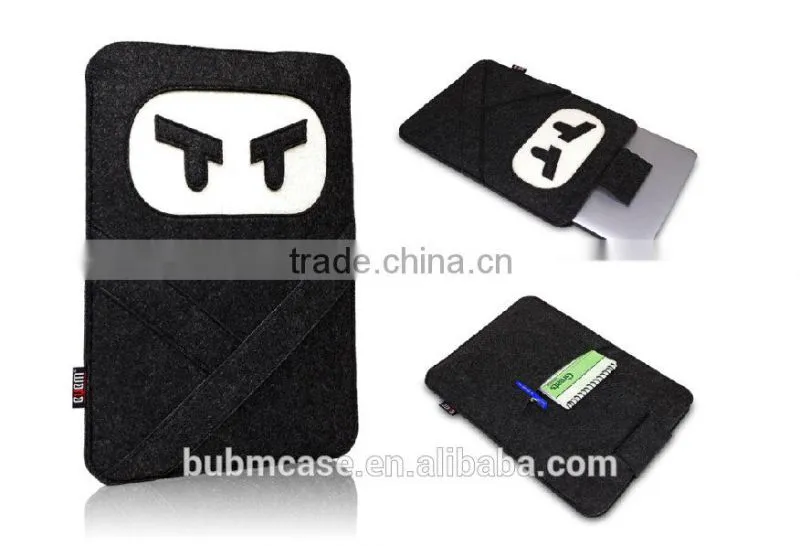 Black color 9.7 inch Wool Felt Tablet Case Cute Cartoon Naruto Bag Tablet Sleeve Tablet Pouch