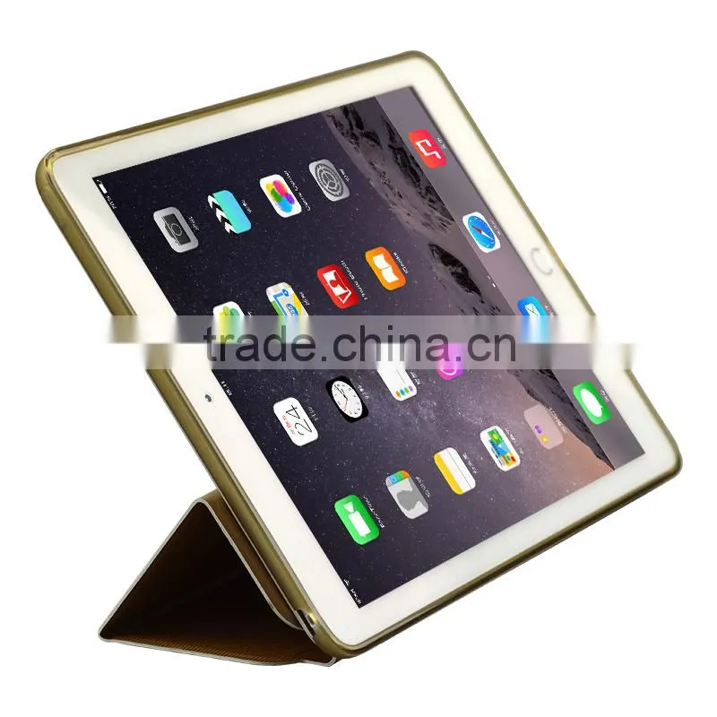 Ultra thin case for iPad air 2-Leather Folio Case with Multi Angle Stand for iPad 6