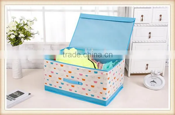 Factory price PE coating non-woven storage box with handle