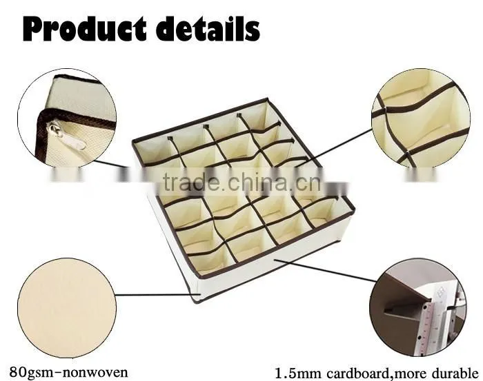 Collapsible Storage Boxes Foldable Bra Underwear Closet Organizer Drawer Dividers 4 Set