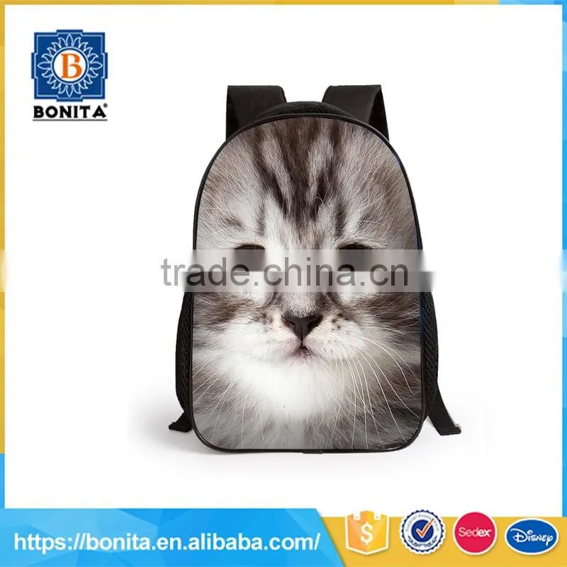 new arrival cheap animal 3D cute kitten kids 2016 backpack for school