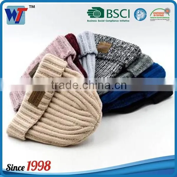 Chinese manufacturer new design acrylic fashion crocheted knitted hat