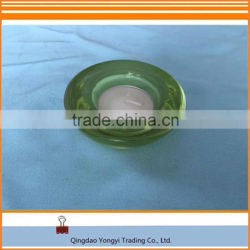 Fresh Green Round Glass Holder With Tealight Candle