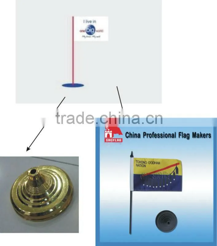 Metal pole stand desk flags