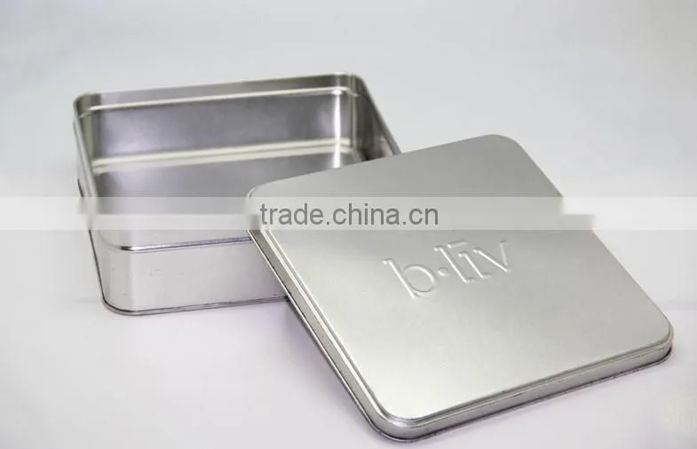 Empty Silver Customized Printing Square Tin Cans