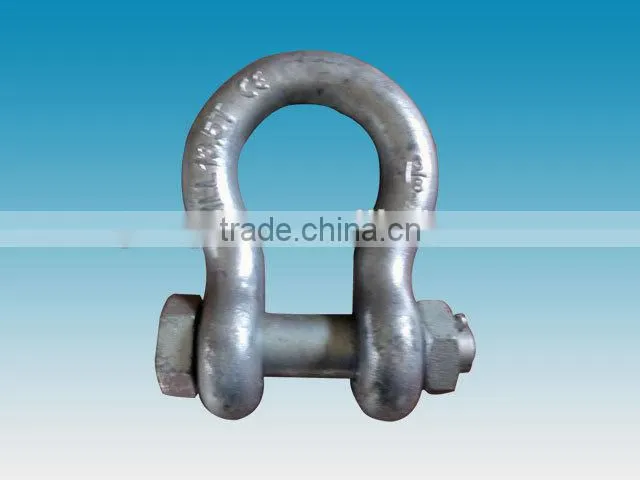 Drop Forged G2130 U.S Type Bow Shackle, Galvanized Bow Shackle