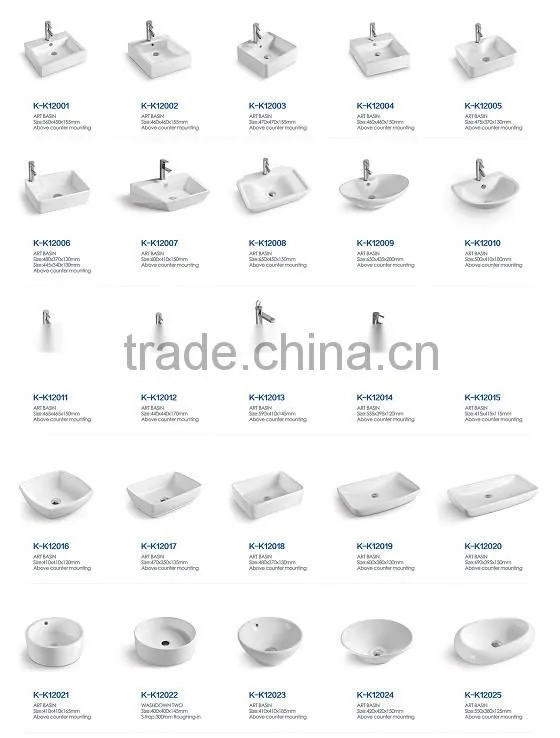 Bathroom vanity Ceramic new design above counter art basin