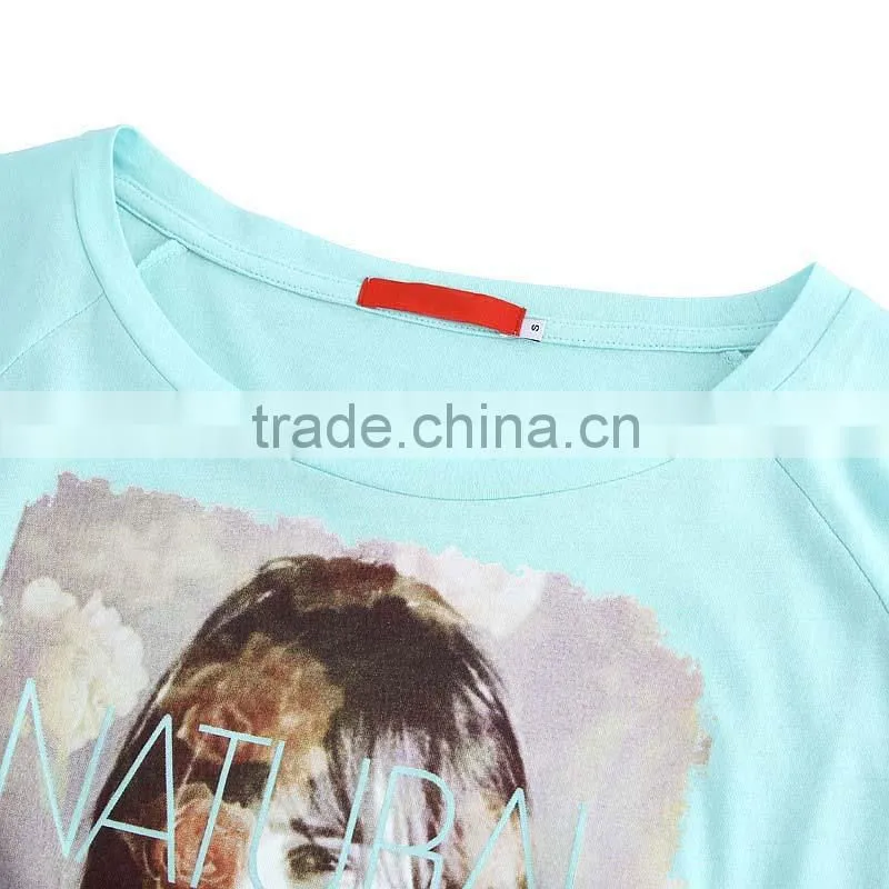 Womens Bat Sleeve T-shirt with Digital Print Design