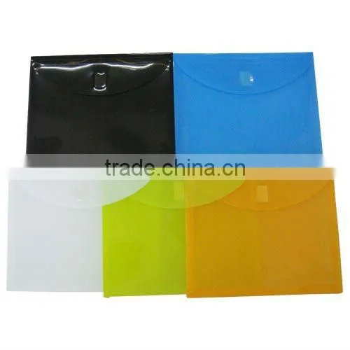 office soft plastic file pocket button PVC file folder